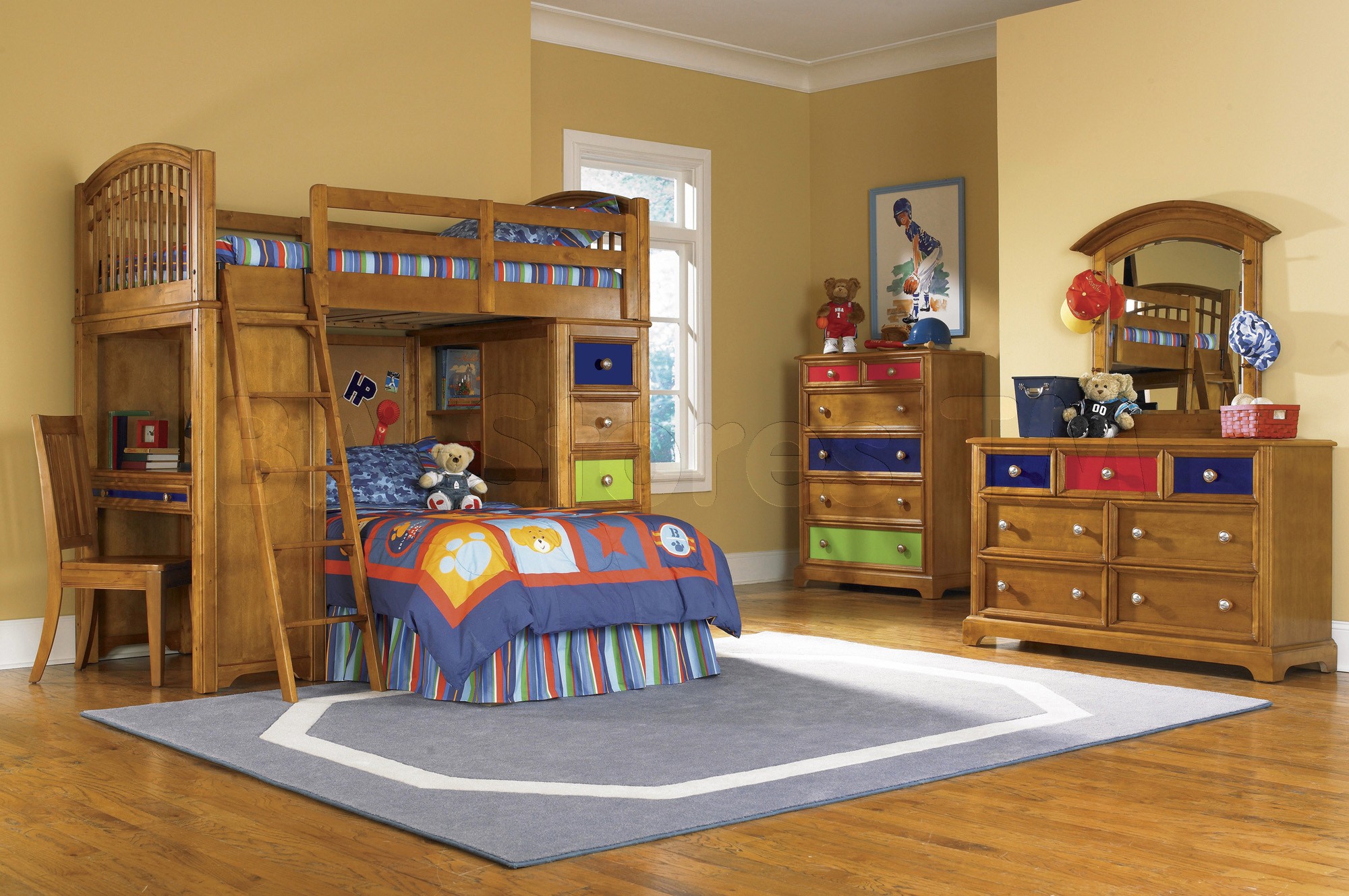 solid wood kids bedroom set